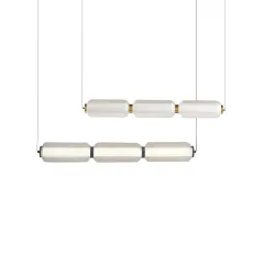 Люстра дизайнерская горизонтальная Elma by Aromas del campo Золотой 1 плафон * Длина 31 см