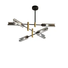 Потолочный дизайнерский светильник   (дымчатый)Andumu by LightSnab 6 плафонов, Высота 59 см * Длина 87 см