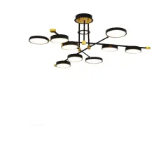 Потолочный дизайнерский светильник    (черный)Chauka by LightSnab 9 плафонов, диаметр 120 см