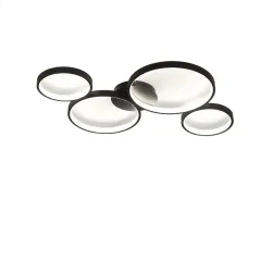 Потолочный дизайнерский светильник   (черный)Bondou by LightSnab 3 кольца, диаметр 40 см * длина 68 см