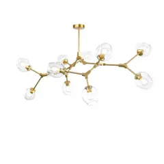 Потолочный дизайнерский светильник  Branching Bubble by Roll & Hill (Lindsey Adelman) (10 плафонов, золотой) дымчатый