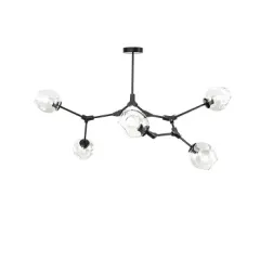 Потолочный дизайнерский светильник  Branching Bubble by Roll & Hill (Lindsey Adelman) (5 плафонов, черный) прозрачный