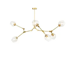 Потолочный дизайнерский светильник  Branching Bubble by Roll & Hill (Lindsey Adelman) (5 плафонов, золотой) прозрачный