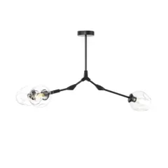 Потолочный дизайнерский светильник  Branching Bubble by Roll & Hill (Lindsey Adelman) (3 плафона, черный) прозрачный