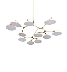Потолочный дизайнерский светильник  Branching Discs by Lindsey Adelman (11 плафонов, золотой)