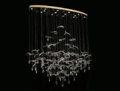 Подвесная люстра Newport 8220/140 С oval gold polished