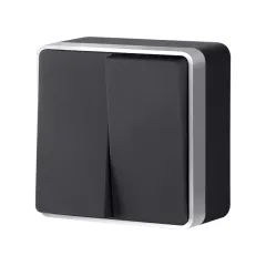 Выключатель Werkel W5020034 черный с серебром