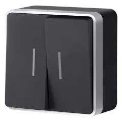 Выключатель Werkel W5020134 черный с серебром