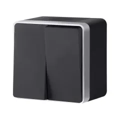 Выключатель Werkel W5020234 черный с серебром