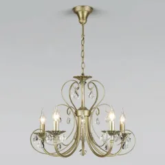 Eurosvet 3305/5 латунь/прозрачный хрусталь