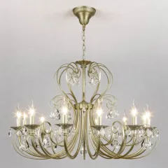 Eurosvet 3305/12 латунь/прозрачный хрусталь