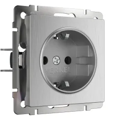 Розетка Werkel W1171009 cеребряный рифленый